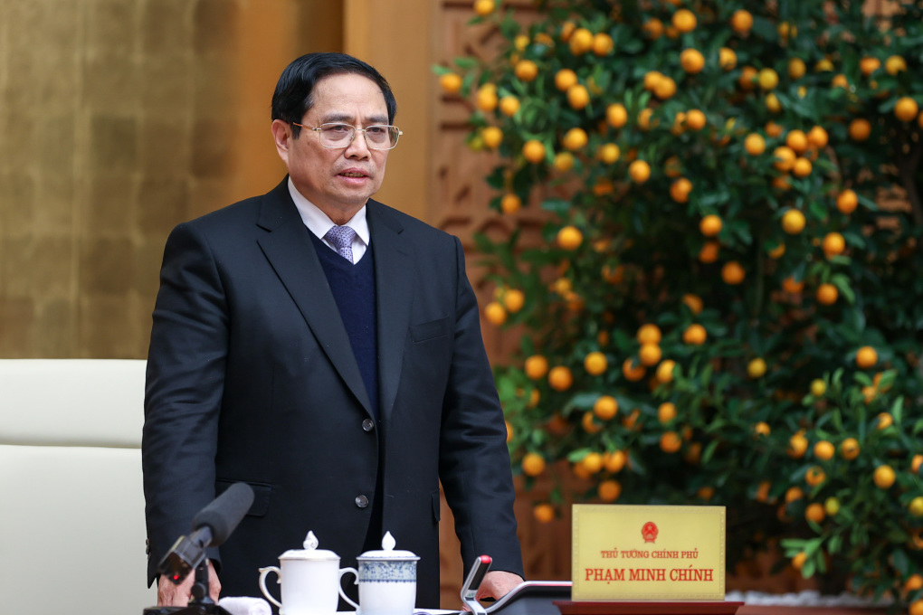 Thủ tướng Phạm Minh Chính chủ trì họp Thường trực Chính phủ, chiều 3/2. Ảnh: Nhật Bắc